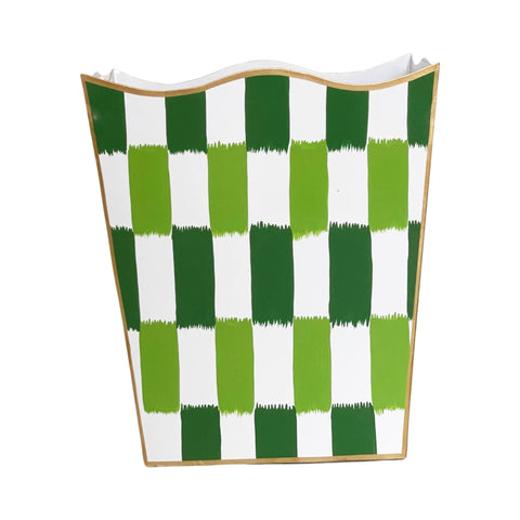 Dana Gibson Checkmate in Green Wastebasket and Tissue Box