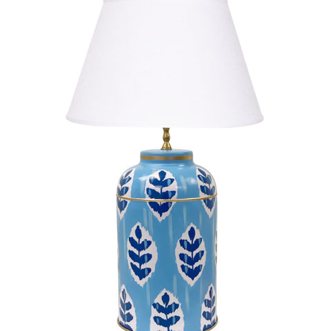 Dana Gibson Louvre Ikat Tea Caddy Lamp in Blue