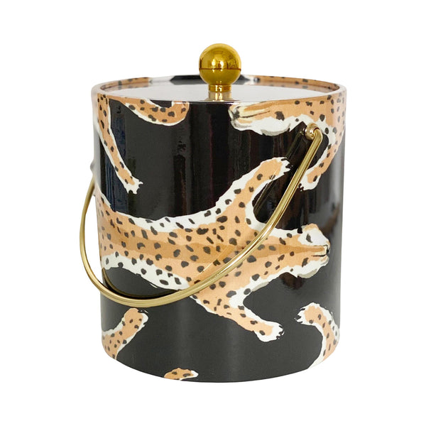 Black Leopard  Ice Bucket by Dana Gibson