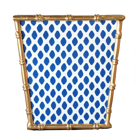 Parsi Navy Bamboo Wastebasket and Tissue Box