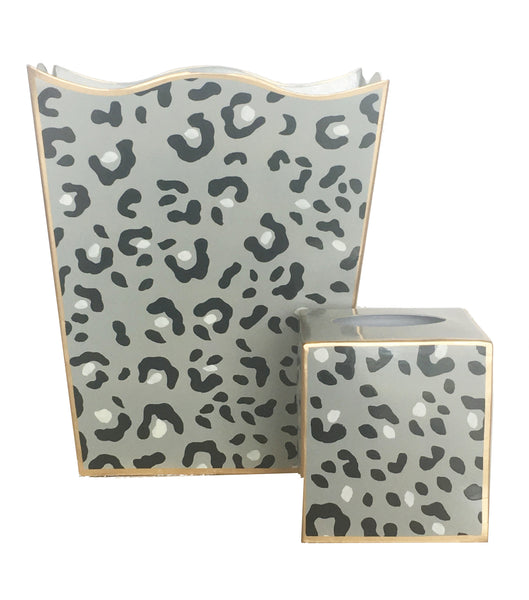 Grey Leopard Tissue Box
