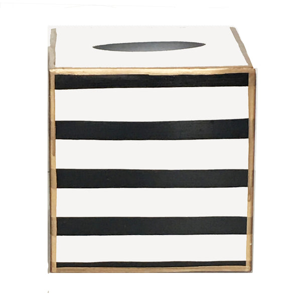 Black Stripe Tissue Box