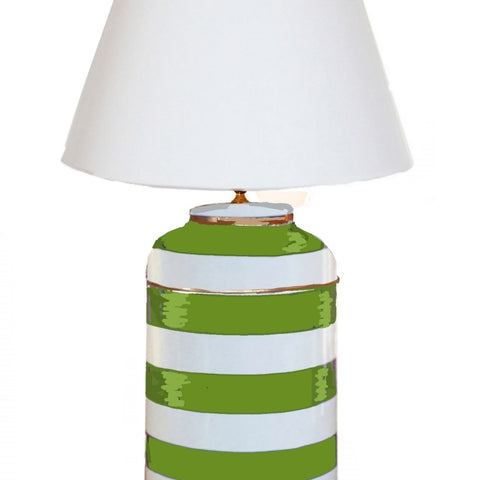 Green Stripe Tea Caddy Lamp