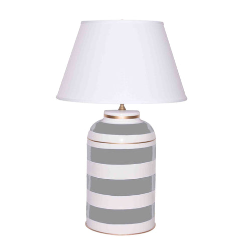 Grey Stripe Tea Caddy Lamp