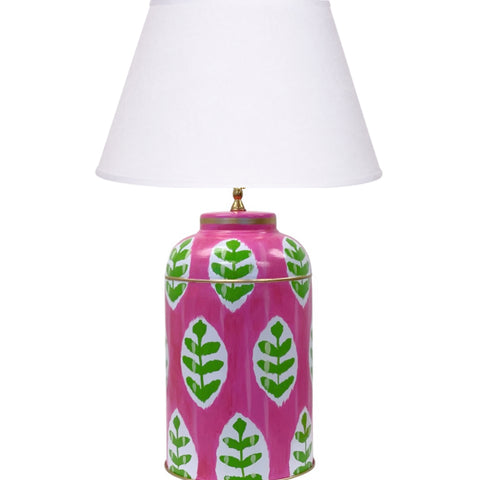 Dana Gibson Louvre Ikat Tea Caddy Lamp in Pink