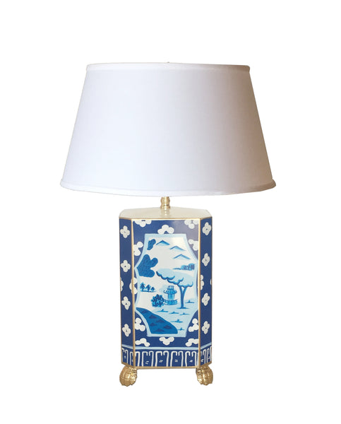 Canton in Blue Lamp with Shade