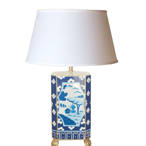 Canton in Blue Lamp with Shade
