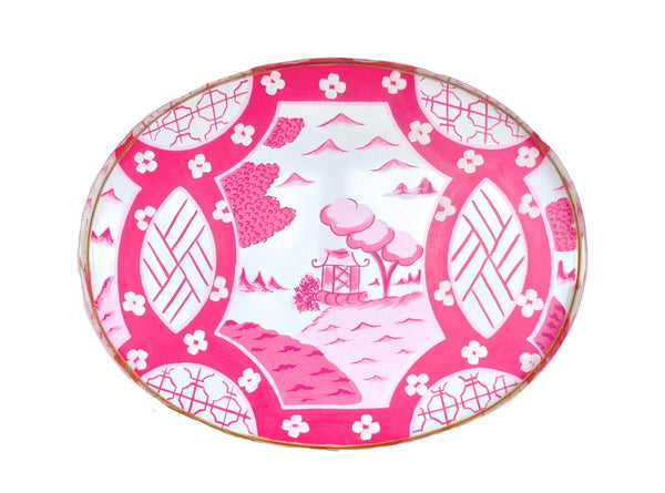 Canton in Pink Oval Tray