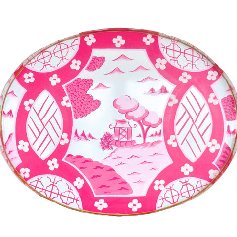 Canton in Pink Oval Tray
