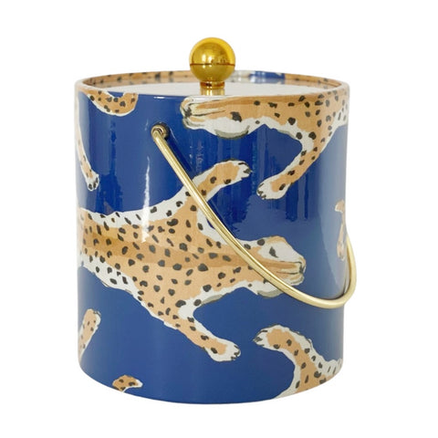 Navy Leopard Ice Bucket by Dana Gibson