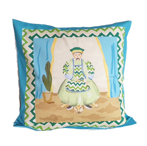 Emperor + Empress Pillow in Turquoise