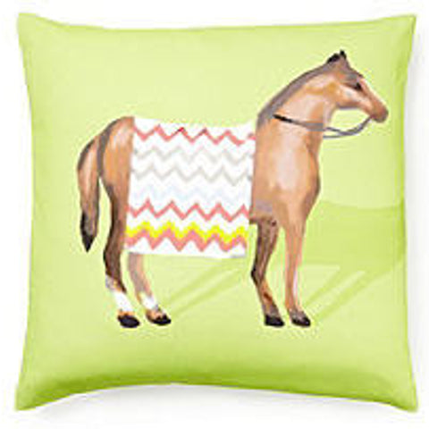 Show Horse Pillow in Green