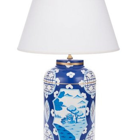 Canton Blue Tea Caddy Lamp