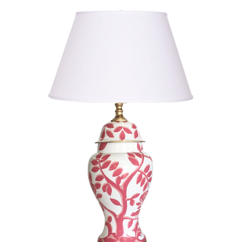 Cliveden Lamp in Pink on White