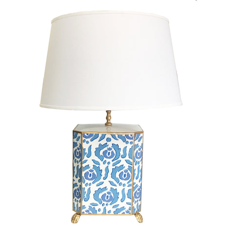 Jumbo Beaufont Lamp in Blue with White Shade