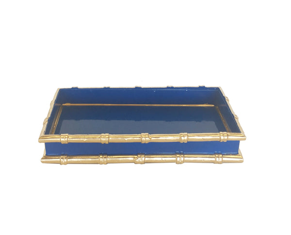 Bamboo in Navy Letter Tray