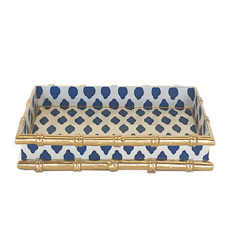Dana Gibson Bamboo in Parsi Navy Letter Tray