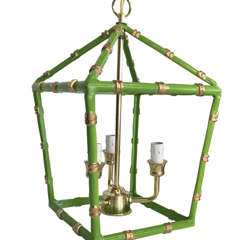 Bamboo Lantern in Green, Small