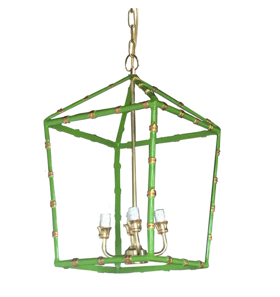 Bamboo Lantern in Green, Large