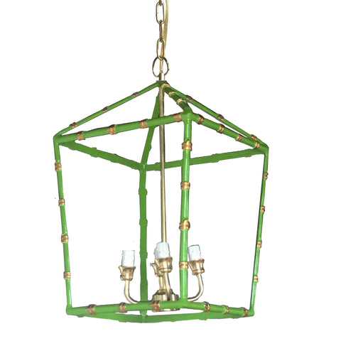 Bamboo Lantern in Green, Large