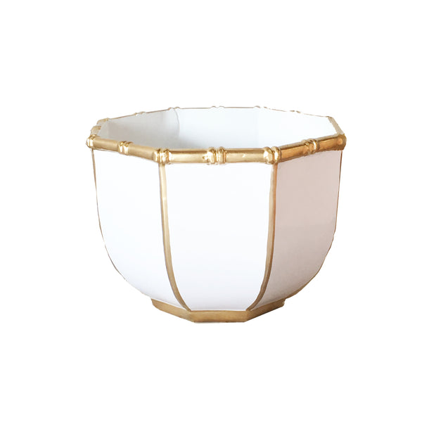 Bamboo Bowl in White, Large