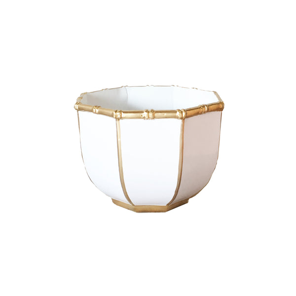 Bamboo Bowl in White, Small
