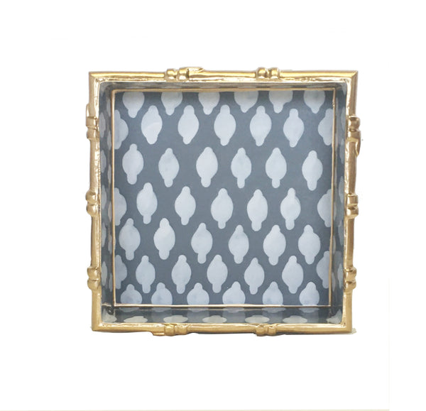 Bamboo in Parsi Grey Square Tray