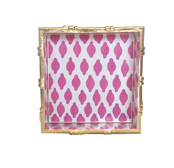 Bamboo in Parsi Pink Square Tray