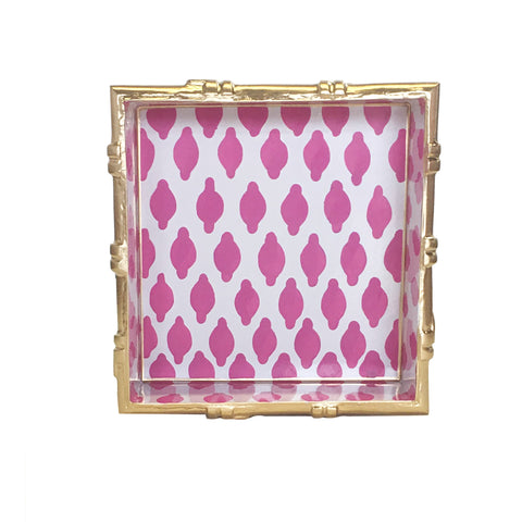 Bamboo in Parsi Pink Square Tray