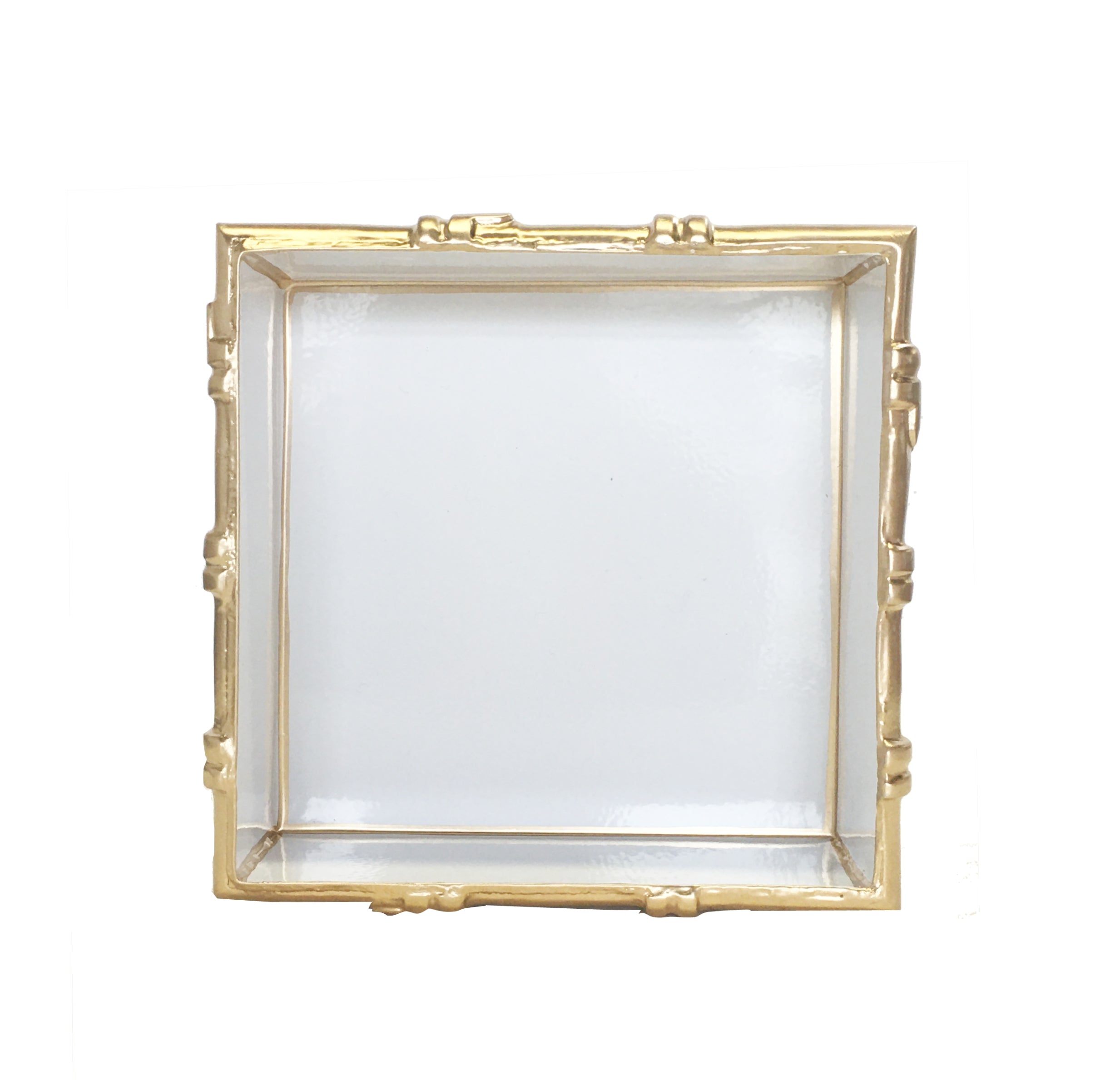 Bamboo in White Square Tray
