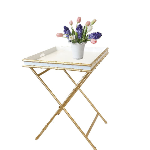 Bamboo in White  Cocktail Table
