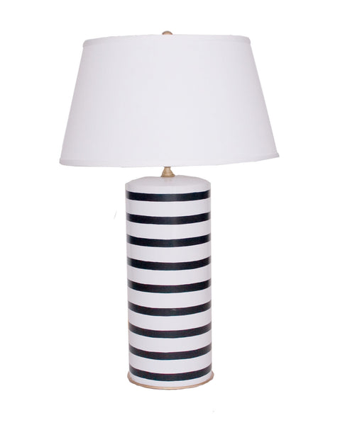Black Stripe Stacked Lamp