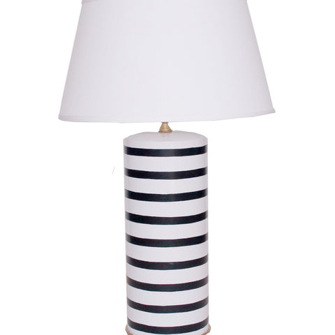 Black Stripe Stacked Lamp