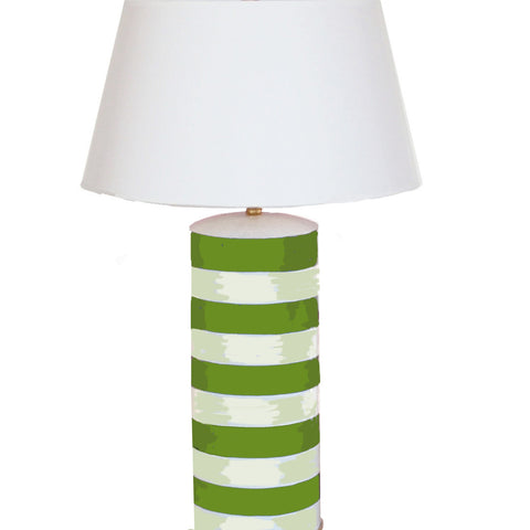 Green Stripe Stacked Lamp