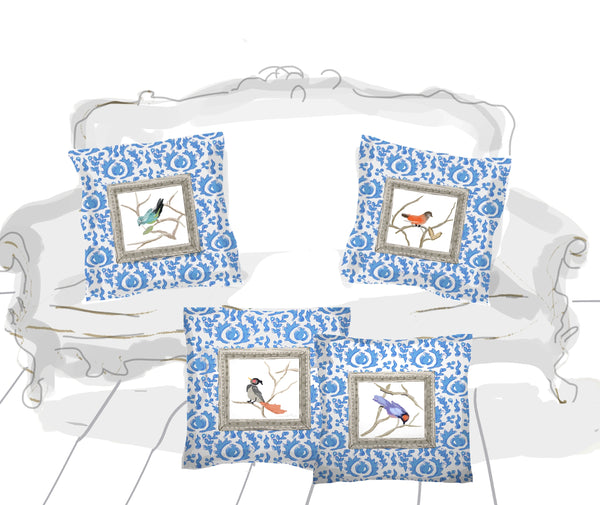Grackle Bird Pillows, 18"