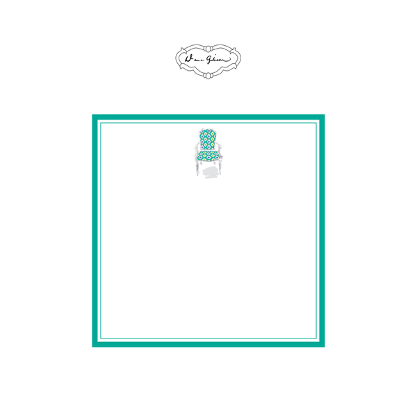 Nance Chair Notepad-Turquoise